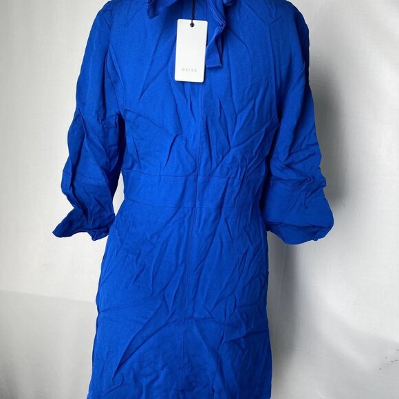 NEW REISS Women's Cora Flared Sleeve Mini Shift Dress Cobalt Blue Size 6 NWT - Picture 7 of 9